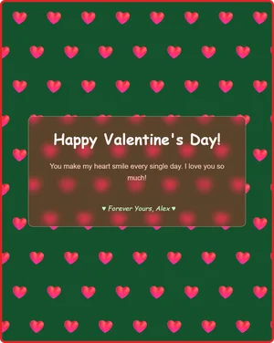 Christmas Love Heart Greeting Card - Festive red and green holiday design