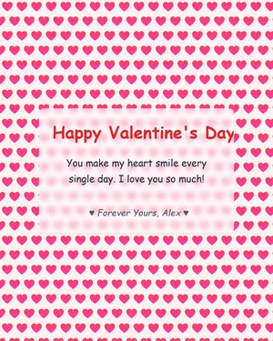 Classic Romance Heart Greeting Card - Pink hearts pattern with elegant text overlay